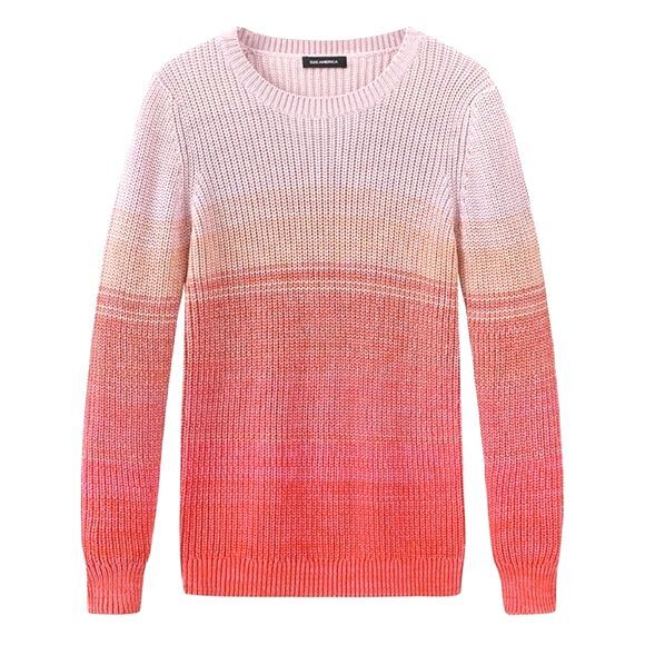 NWT 525 America x Revolve Pink Ombré Shaker Knit Sweater Women’s Size Large NEW - Picture 1 of 15